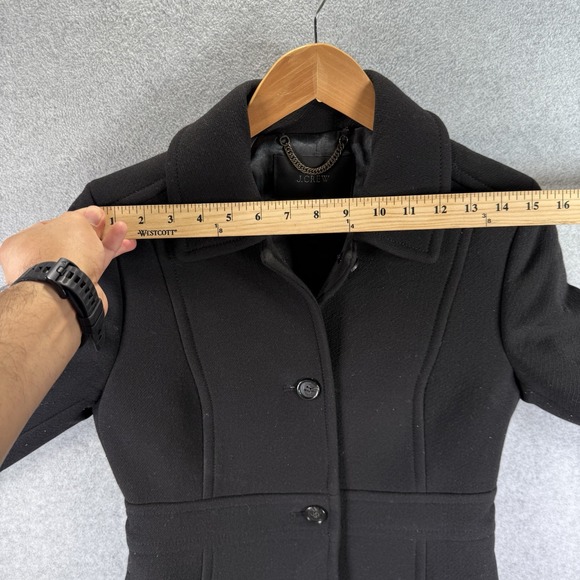 J.Crew Double Cloth Lady Day Coat Women's 4 Black Wool Thinsulate Long Sleeve - Picture 8 of 11